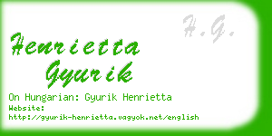 henrietta gyurik business card